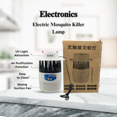 Electric mosquito killer lamp with packaging on a marble surface